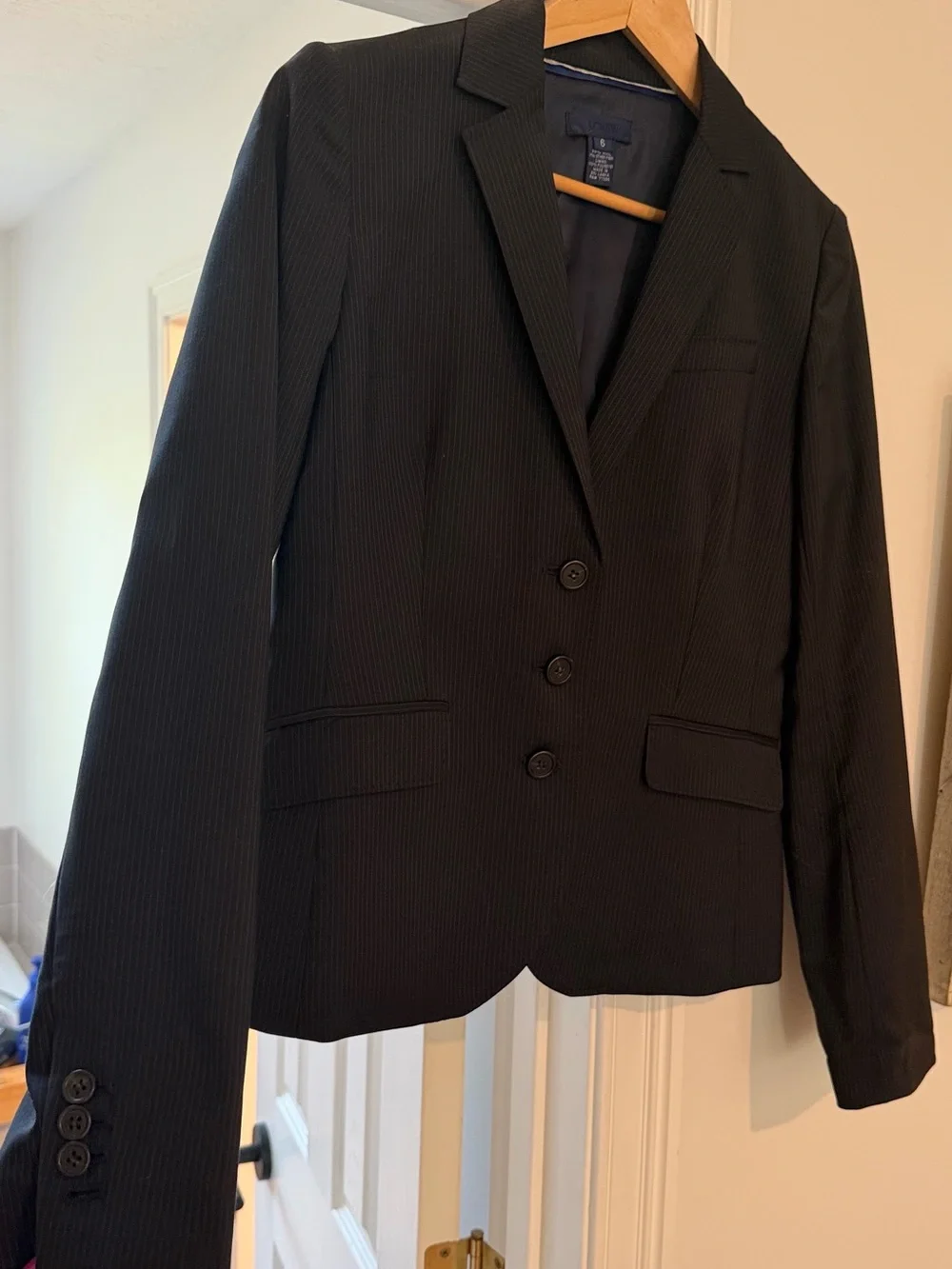 J. Crew Dark Blue  Pinstripe Women's Blazer
